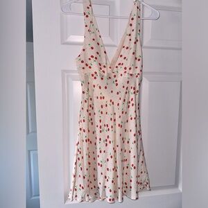 Zara Cherry Silk mini dress